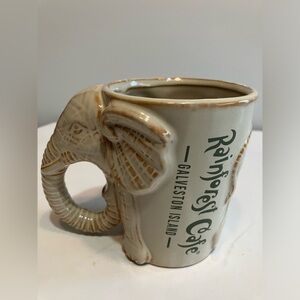 Rainforest Cafe Galveston Island Ceramic Elephant Mug 4 1/8”